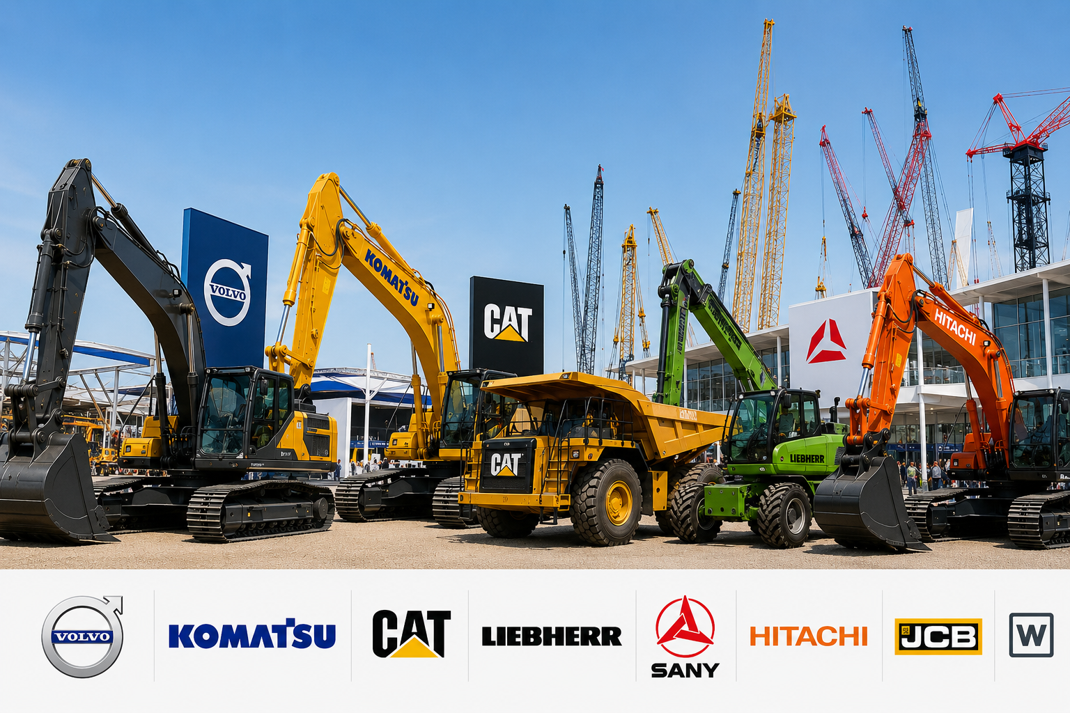 Construction and infrastructure equipment at an industry site